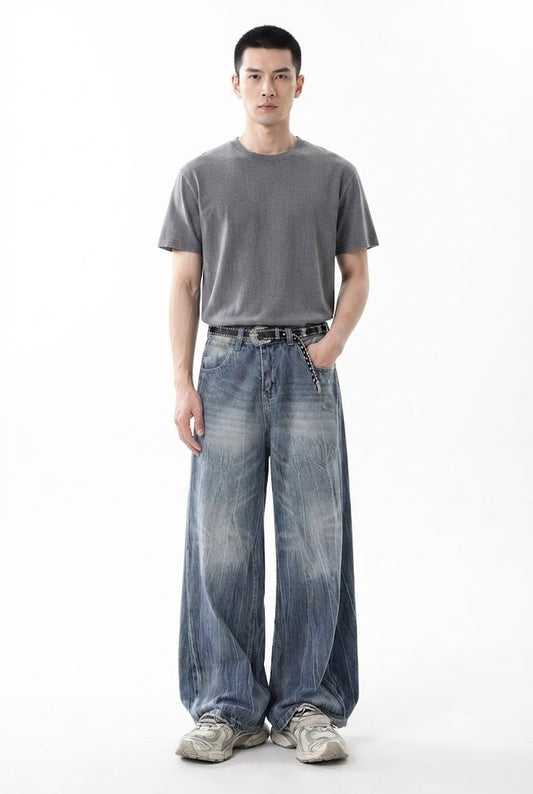 Lightning Wash Wide-Leg Denim