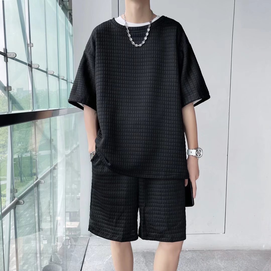 Waffle Knit Summer T-Shirt & Shorts Set