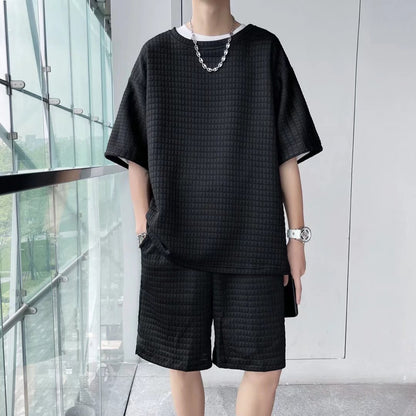 Waffle Knit Summer T-Shirt & Shorts Set