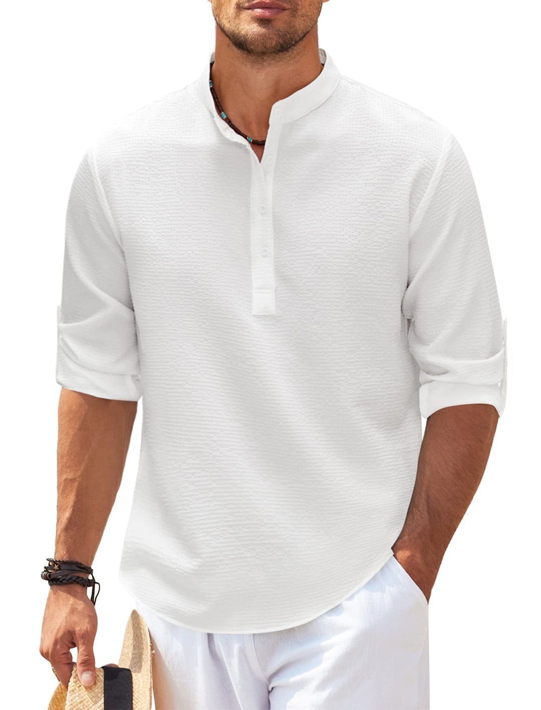 Long Sleeve Casual Stand Collar Shirt