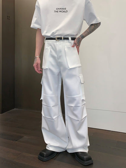 loose pleated cargo pants