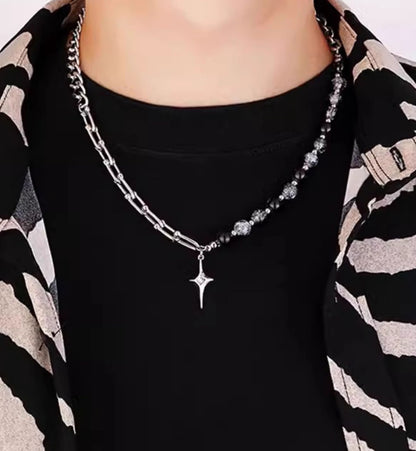 Sterling Beaded Pendant Necklace