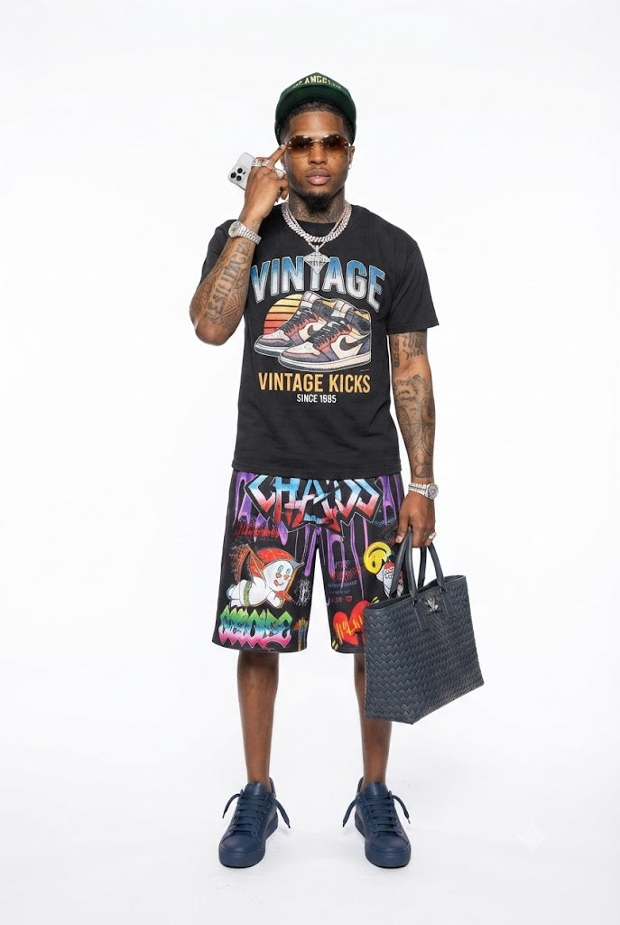 Graffiti Print Shorts