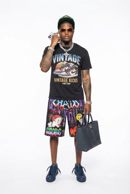 Graffiti Print Shorts