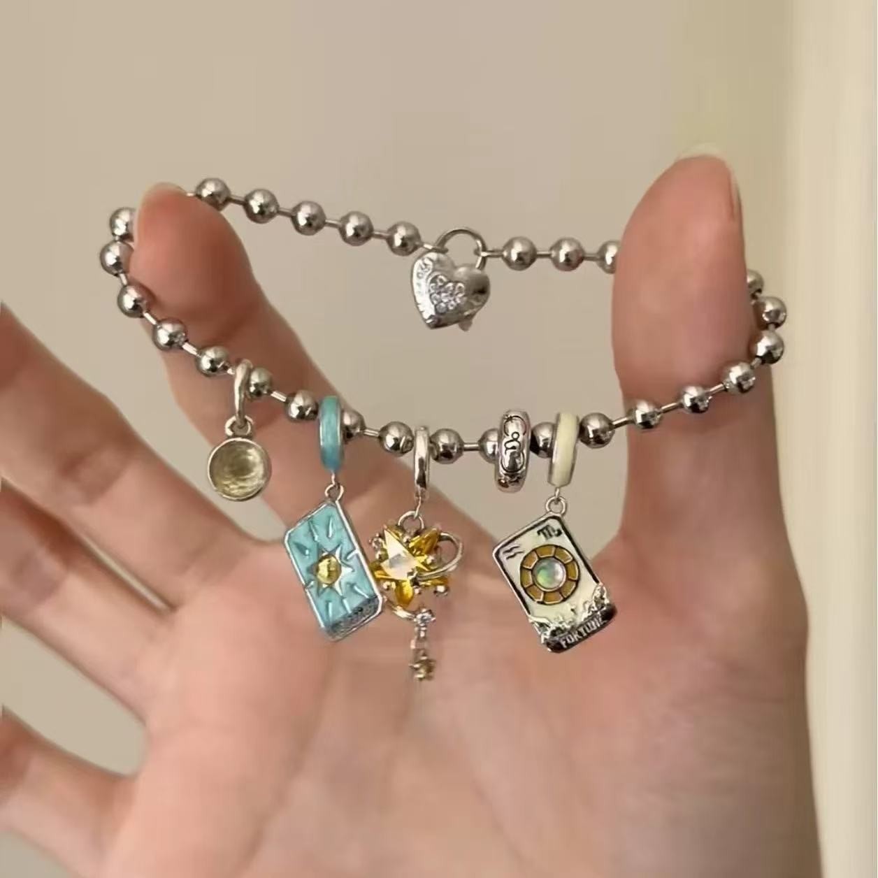 Sweet Heart Star Zircon Charm Necklace