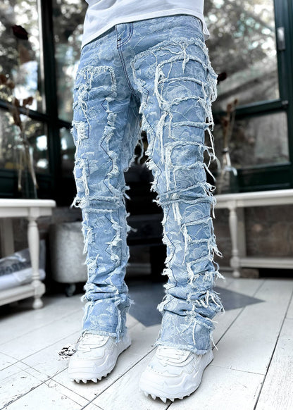 Fringe Patch Stacked Jeans