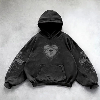 Pattern Printed Hoodie