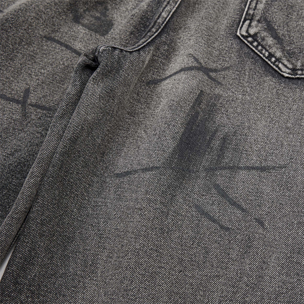 Washed Deconstructed Wide-Leg Denim