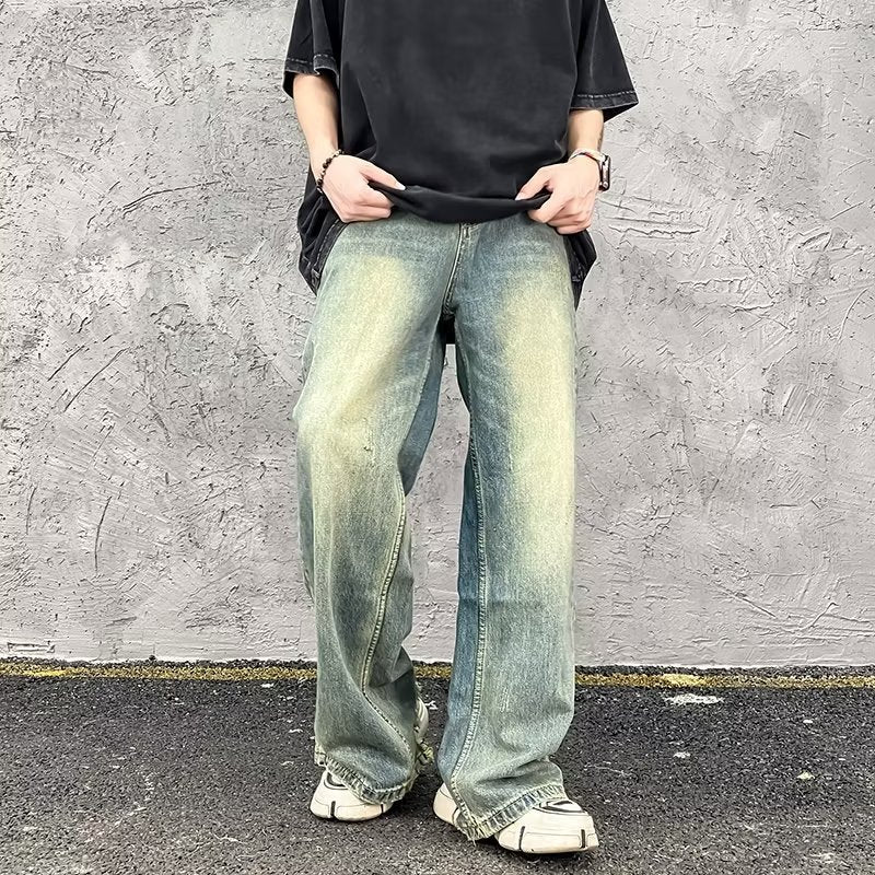 Vintage Wash Straight Jeans