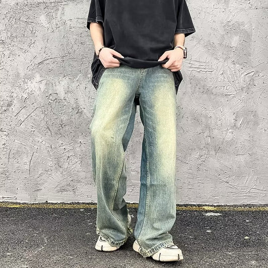 Vintage Wash Straight Jeans
