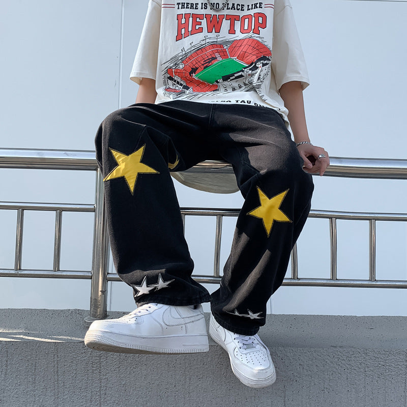 Star Patch Oversized Jeans