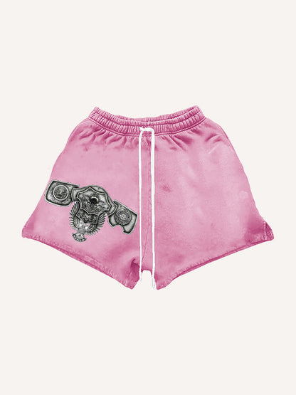 Vintage Graphic Casual Shorts