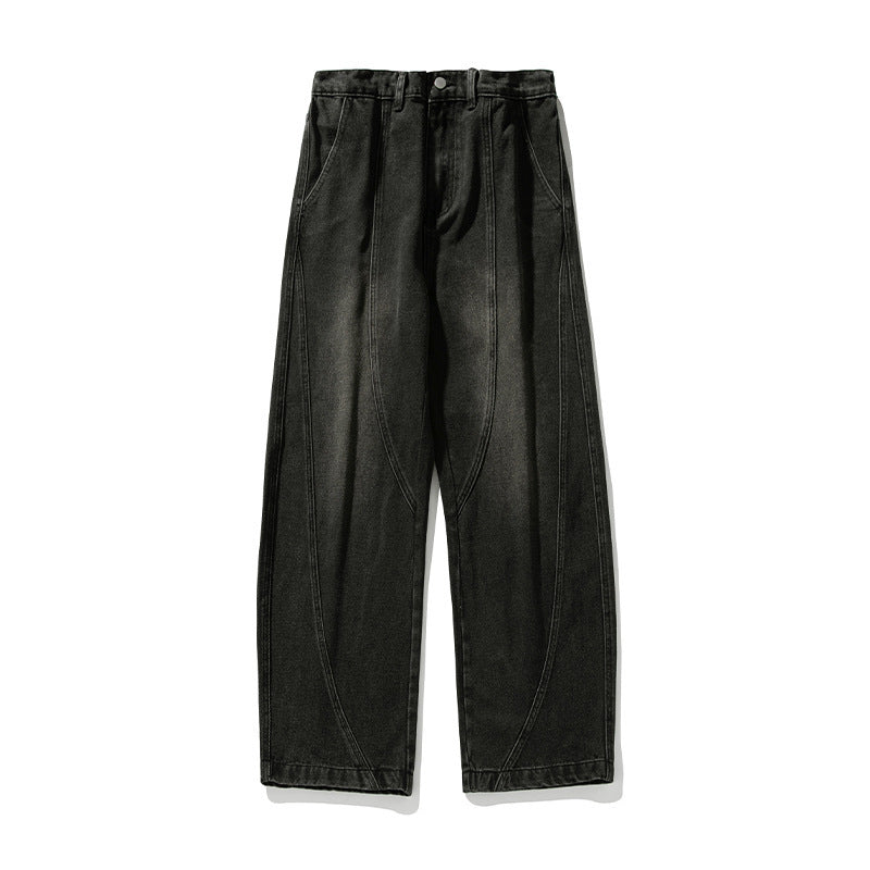 Washed Wide Leg Denim Jeans