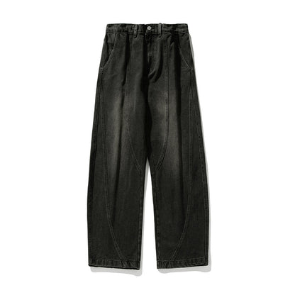 Washed Wide Leg Denim Jeans