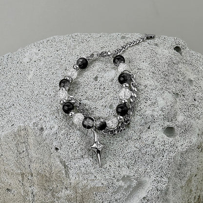 Sterling Beaded Pendant Necklace
