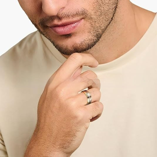 Polished Twill Tungsten Ring