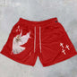 Vintage Graphic Mesh Athletic Shorts