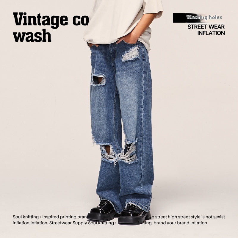Distressed Wide Leg Jeans