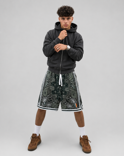 Printed Mesh Casual Shorts