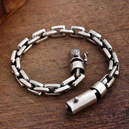 Vintage Sterling Bolt Chain Bracelet
