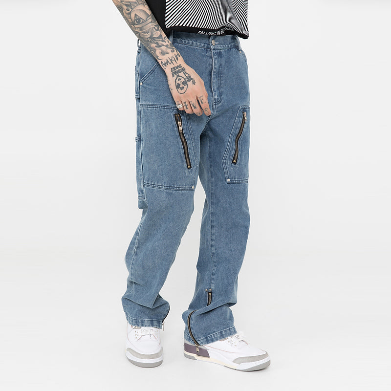 Zipper Split Jeans