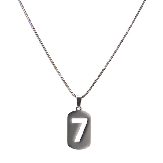 Lucky 7 Steel Pendant Necklace