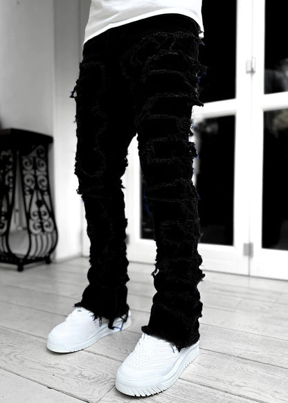 Fringe Patch Stacked Jeans