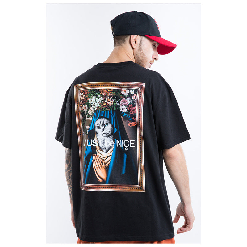 Cotton loose short sleeve T-shirt