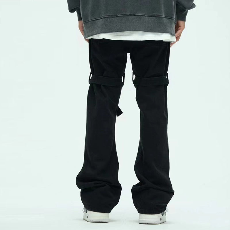 Strap Detail Straight-Leg Jeans