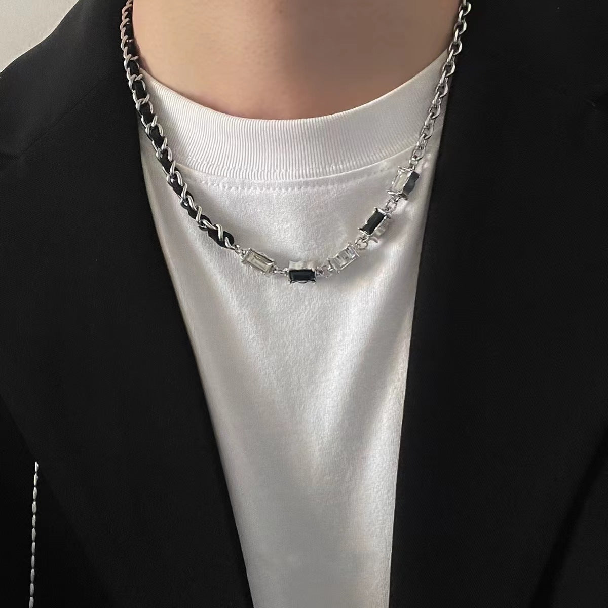 Zircon Stitched Necklace
