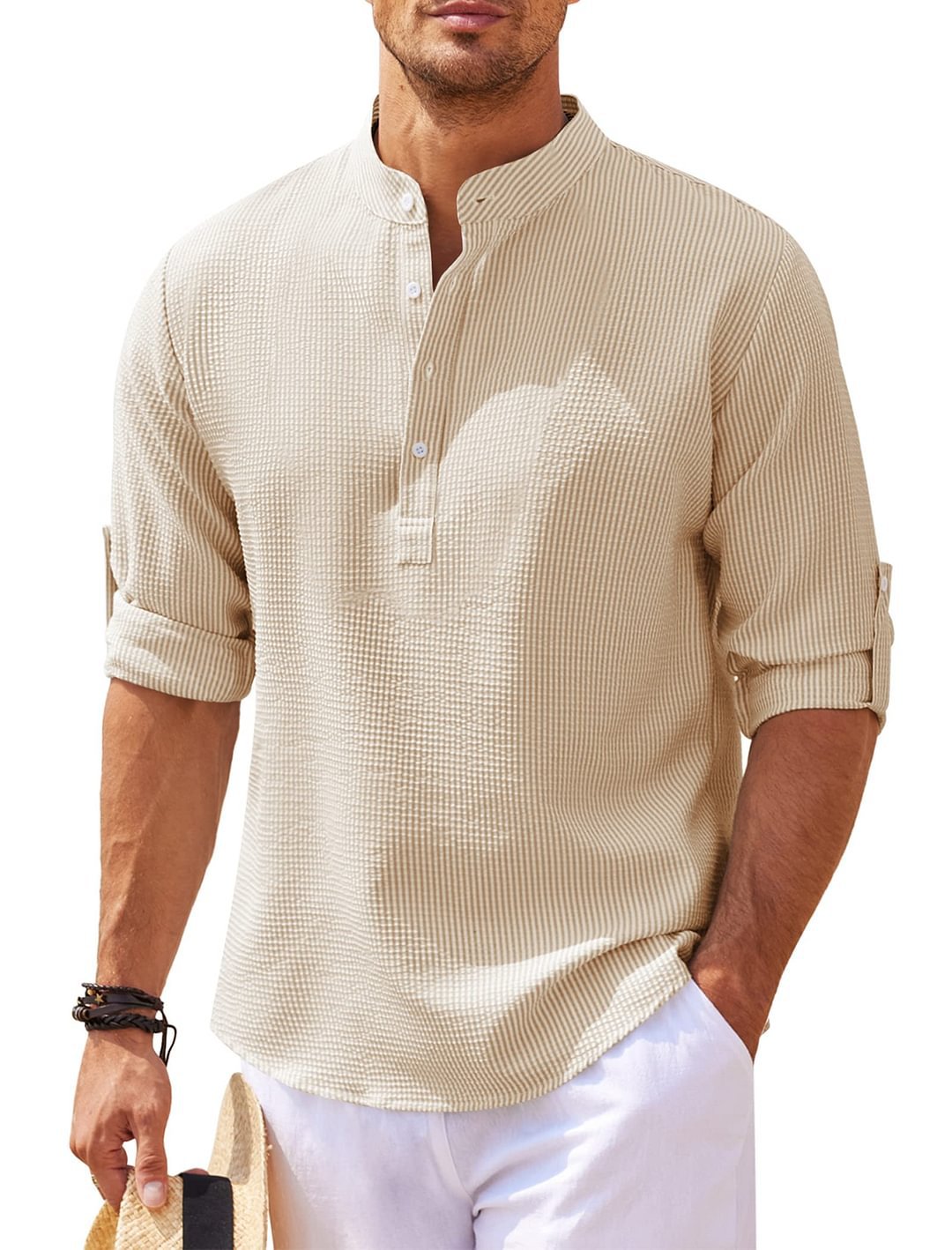 Long Sleeve Casual Stand Collar Shirt