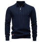 Striped Jacquard Zip Sweater