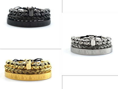 Roman Crown Charm Bracelet