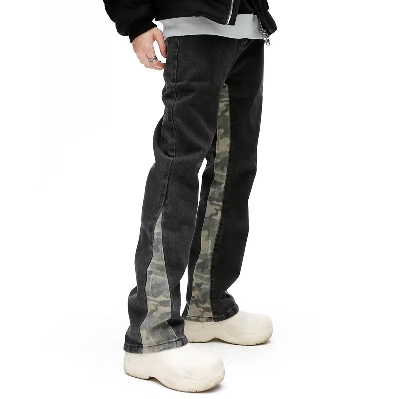 Camo Panel Stitched Jeans