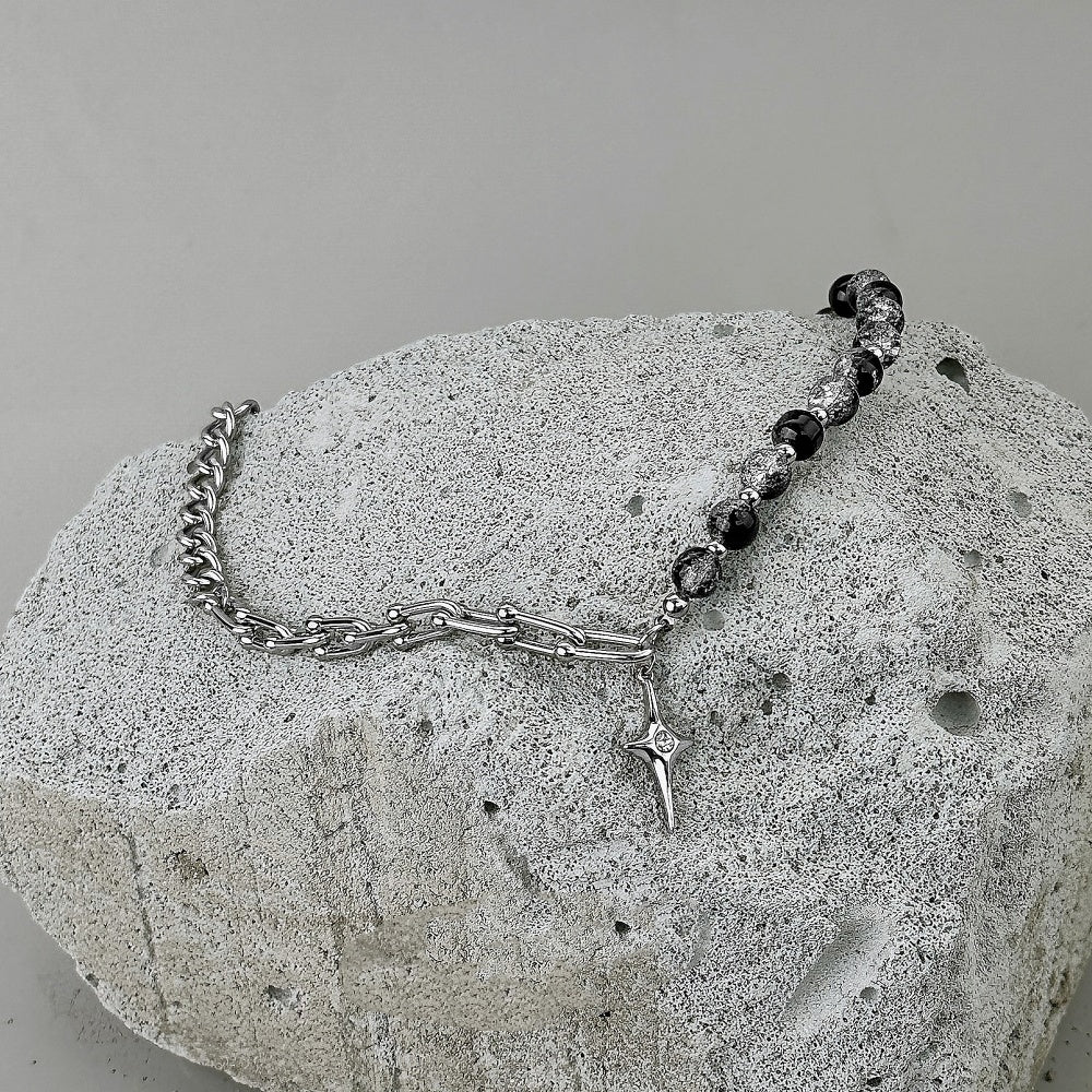 Sterling Beaded Pendant Necklace