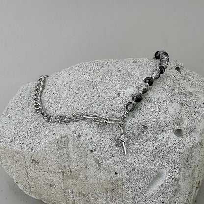 Sterling Beaded Pendant Necklace