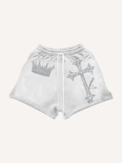 Crown & Cross Graphic Mesh Shorts