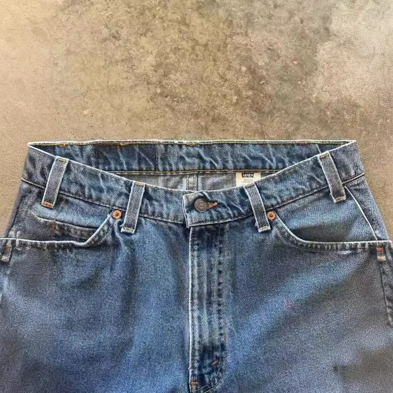 distressed Y2K denim jeans