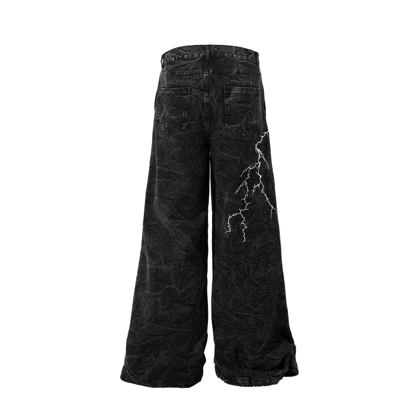 Chaos Print Wide-Leg Denim