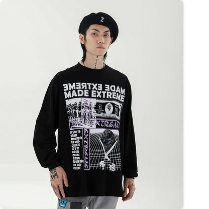 Oversized graphic long sleeve t-shirt in a relaxed streetwear fit from Novien Apparel