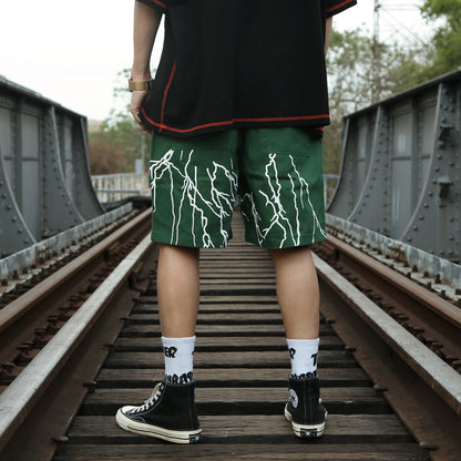 Harajuku Graffiti Print Shorts