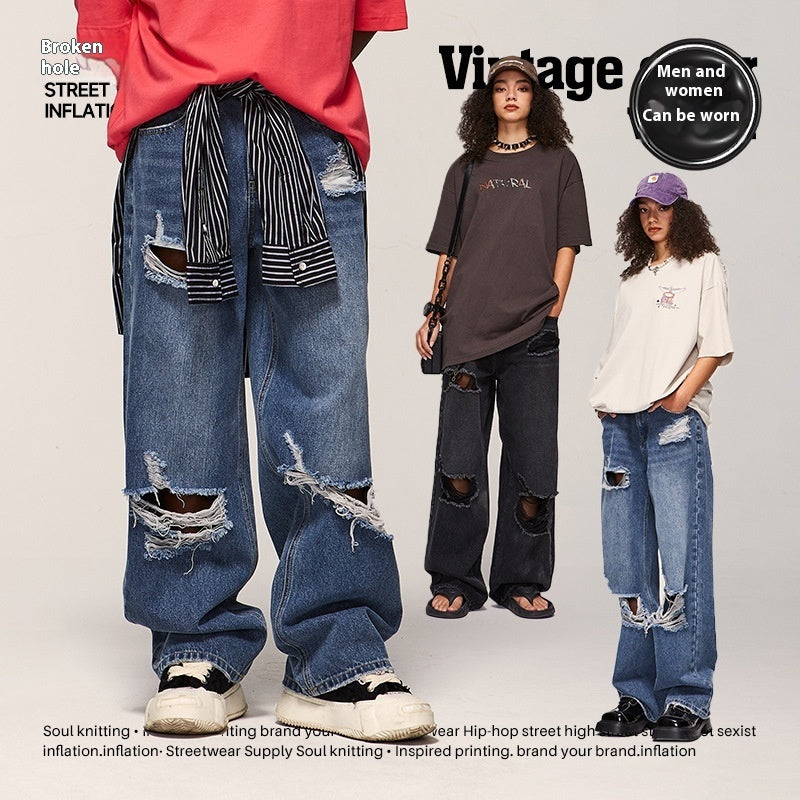 Distressed Wide Leg Jeans