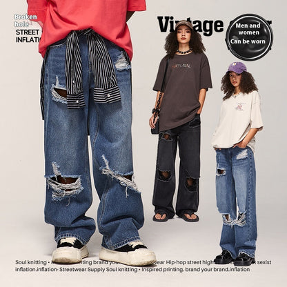 Distressed Wide Leg Jeans