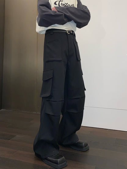 loose pleated cargo pants