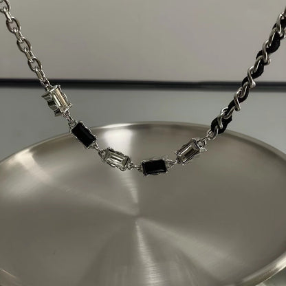Zircon Stitched Necklace