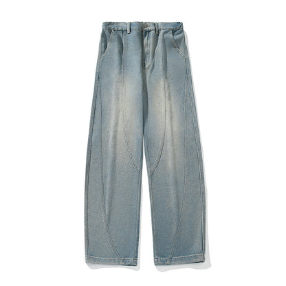 Washed Wide Leg Denim Jeans