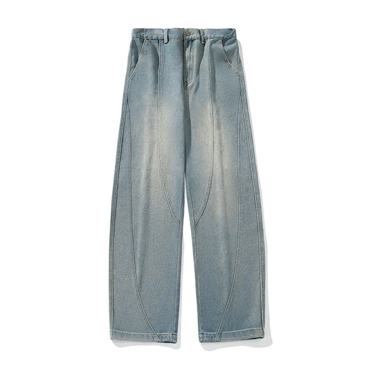 Washed Wide Leg Denim Jeans