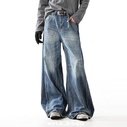 Lightning Wash Wide-Leg Denim