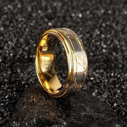 Polished Twill Tungsten Ring