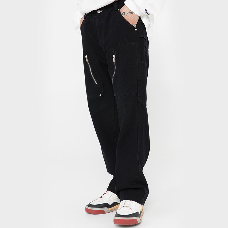 Zipper Split Jeans